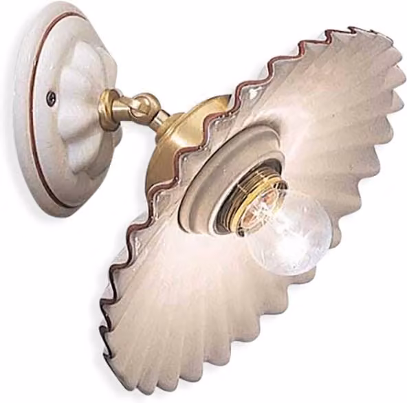 Applique Classica Orientabile L'Aquila Ferroluce in Ottone e Ceramica Decorata Multicolore con Attacco E27