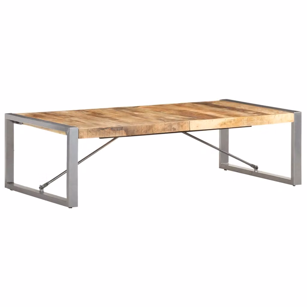 The Living Store tavolino 140x70x40 cm Legno di mango grezzo