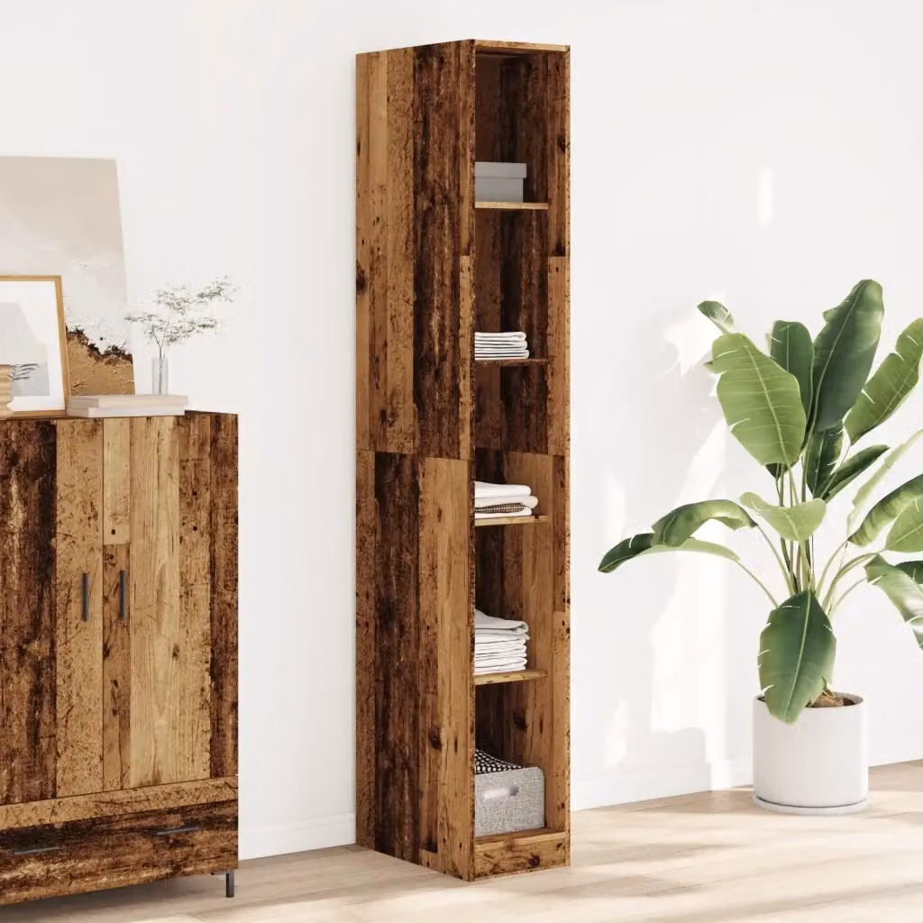 Armadio a muro in legno marrone DESIGN IN con ante a battente e ripiani interni L/P/H: 50 x 30 x 200 cm – 2