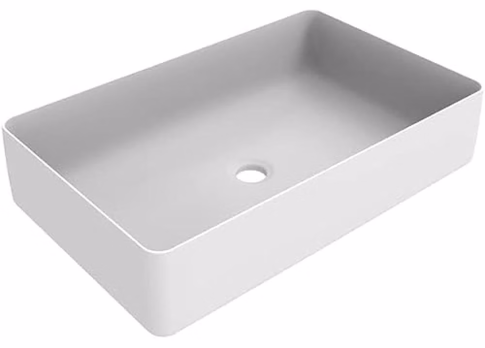 Lavabo da appoggio in Vetroceramica, senza troppofilo, dimensioni 62x43x17 cm, colore bianco