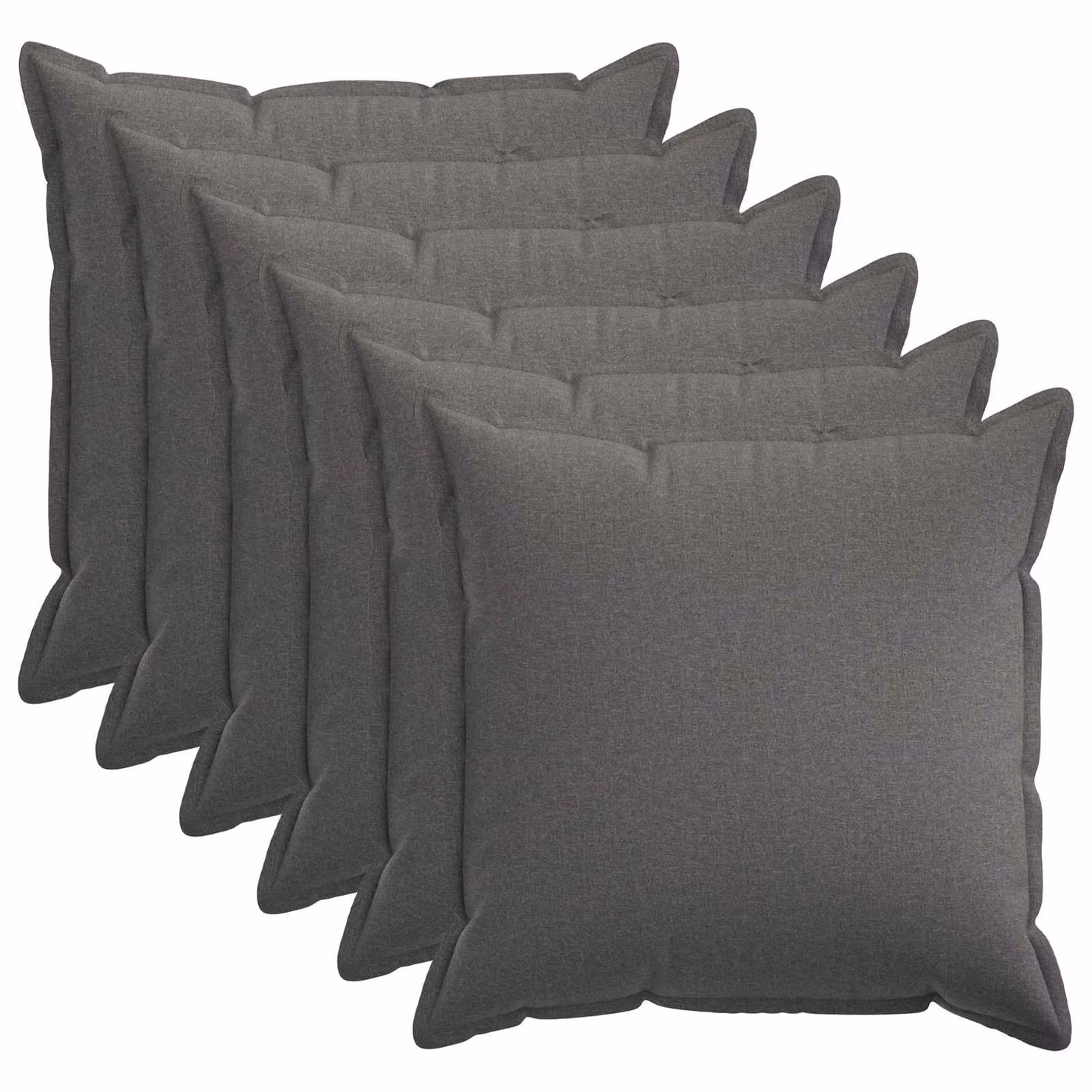 vidaXL Federa 6 pcs HOUTEN Grigio Chiaro 55 x 55 cm Lino