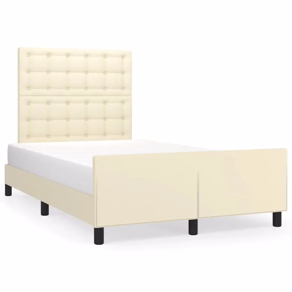 vidaXL Giroletto con Testiera in Similpelle Beige L/P: 120 x 200 cm – 2