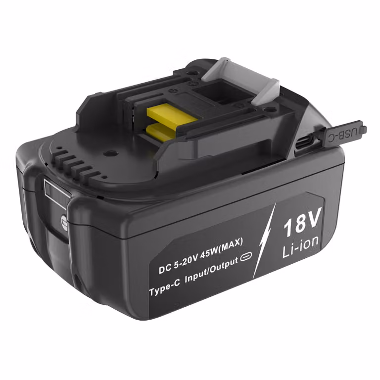 Batterie da 18V e 6,0Ah con porta USB-C bidirezionale (funzione power bank/caricabatterie) compatibili con i modelli Makita BL1850B, BL1830B, BL1840B, BL1860B, BL1815, BL1825, LXT400