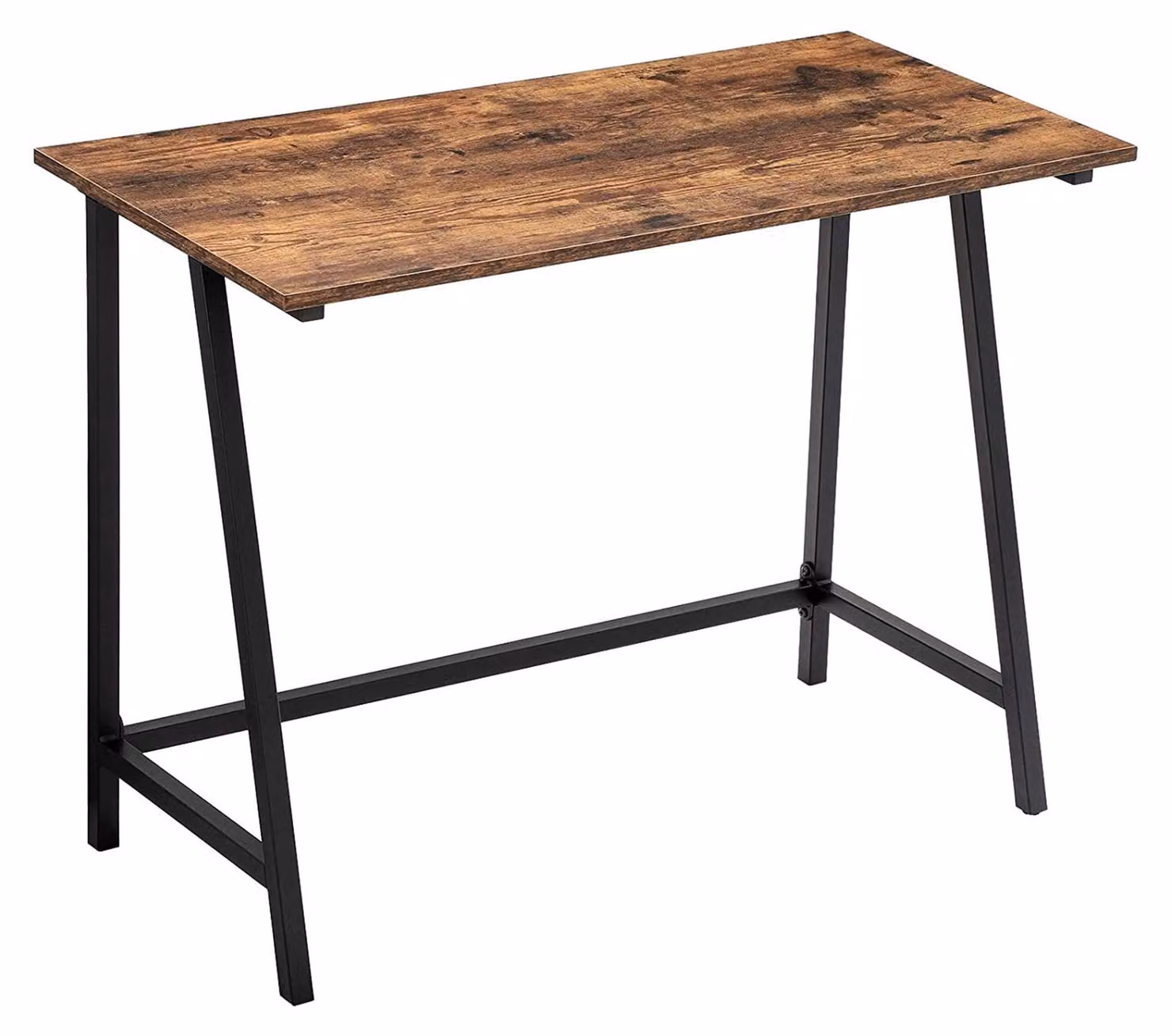 Scrivania - Leobert - Marrone Rustico/Nero - 100 X 50 X 75 Cm