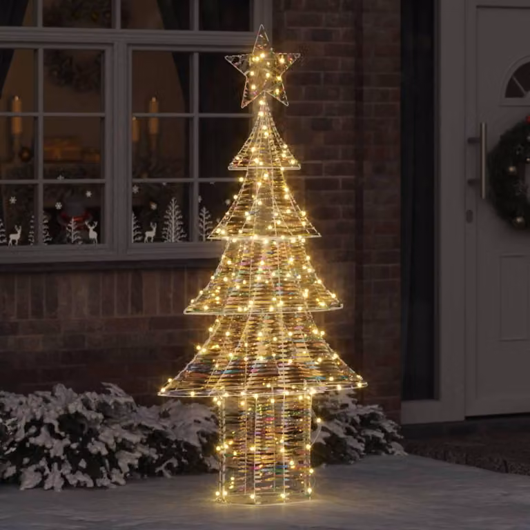 Maison Exclusive - Albero di Natale con 240 luci a LED, luce bianca calda, altezza 181 cm, materiale: PET