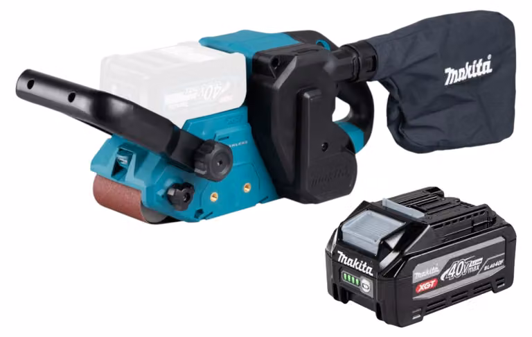 Levigatrice a nastro a batteria Makita BS 001 GU1 40 V max. 76 x 533 mm Brushless + 1x batteria da 4,0 Ah - senza caricabatterie