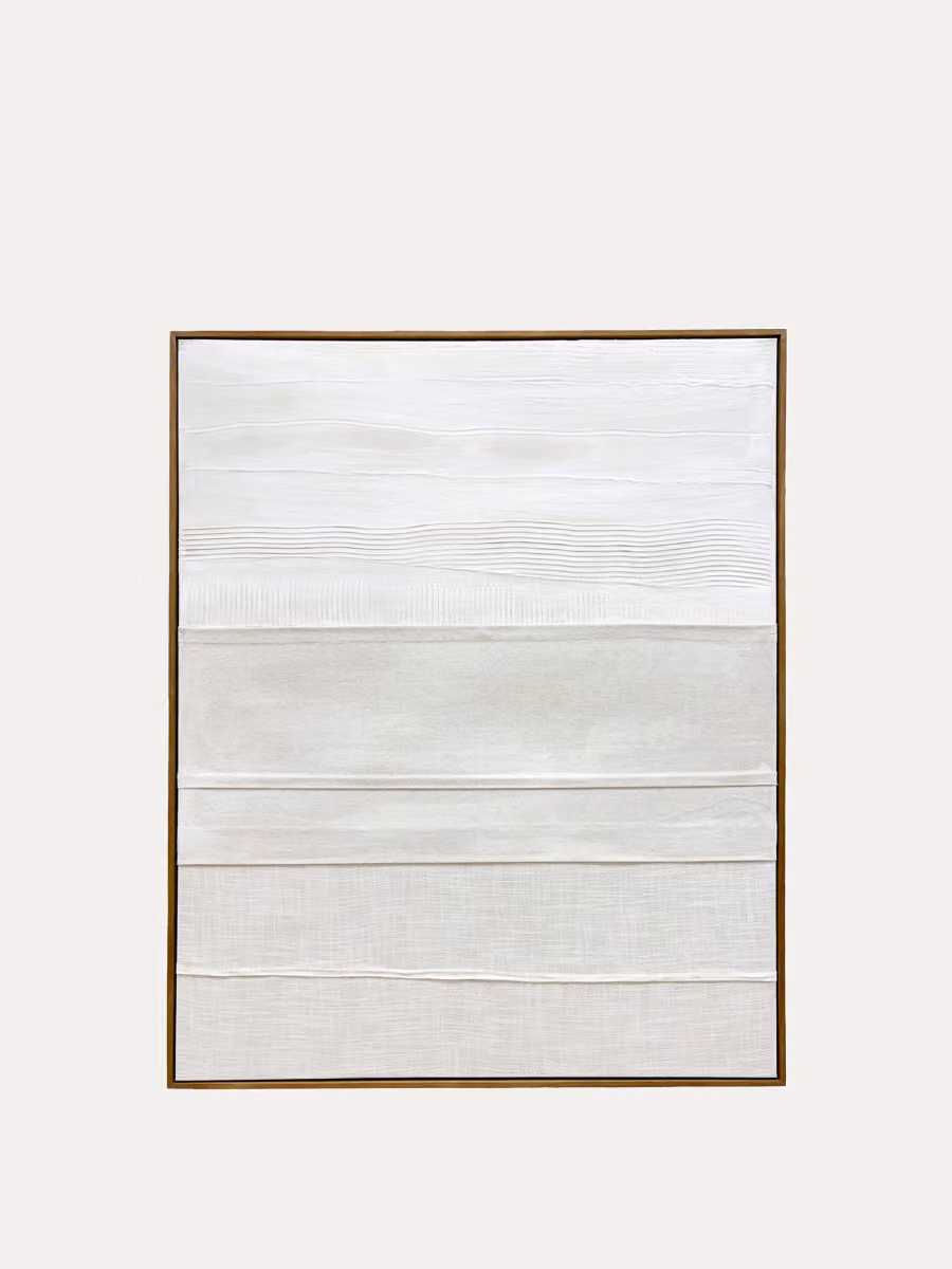 Quadro astratto Tear Kenay Home, bianco e beige, L: 80 cm x H: 100 cm – 2