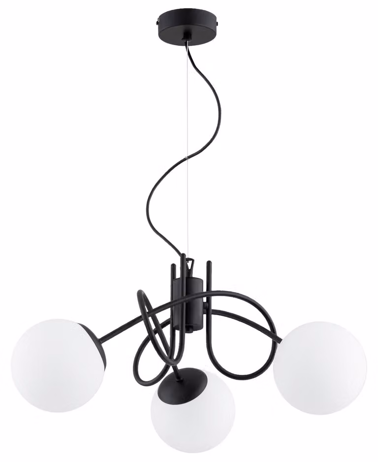 Lampada a sospensione con bracci intrecciati MIKA nera 3xE14x10W in metallo, dimensioni: 65x52x52 cm, IP20, Alfa
