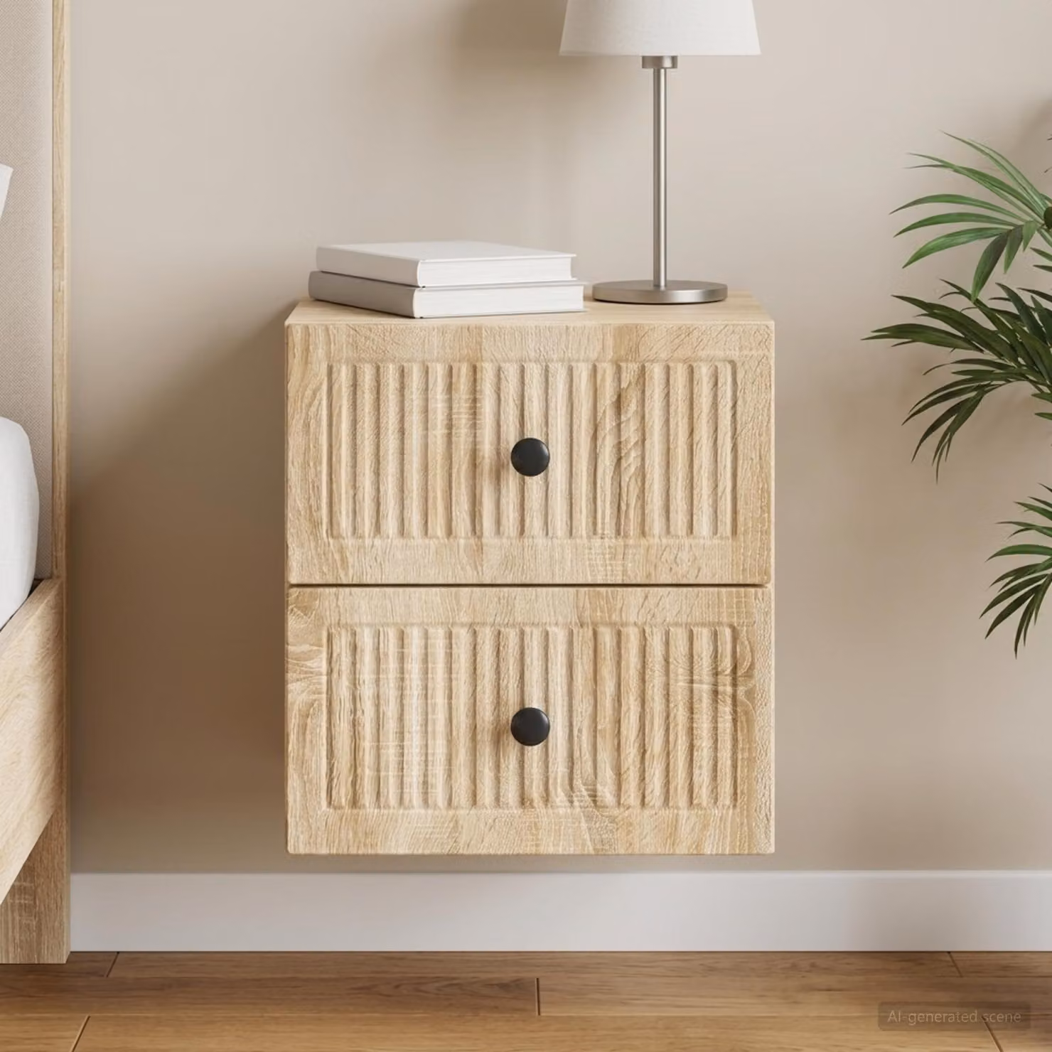 vidaXL Mobiletto da notte sospeso Rovere Sonoma Marrone L: 33 cm, P: 34,5 cm, H: 40 cm