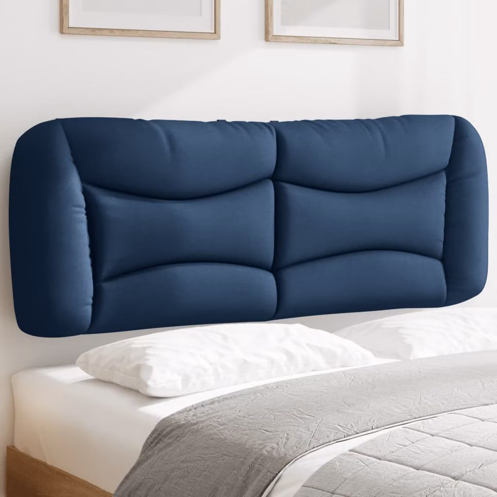 Cuscino Testiera vidaXL Hvar Blu in Tessuto, Larghezza: 140 cm