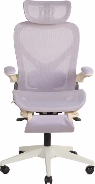 Sedia da ufficio ergonomica pieghevole con poggiatesta 3D, supporto lombare e schienale reclinabile in rete viola