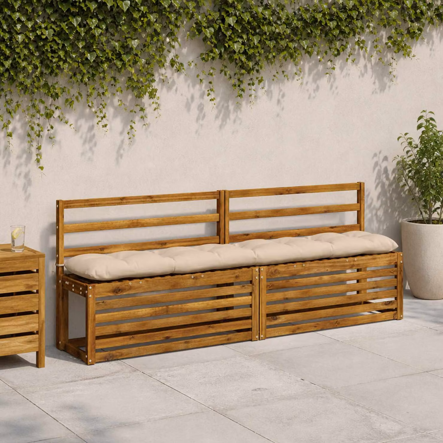 vidaXL Cuscini per Panchina VIANEN 2 pz 100% Poliestere Crema