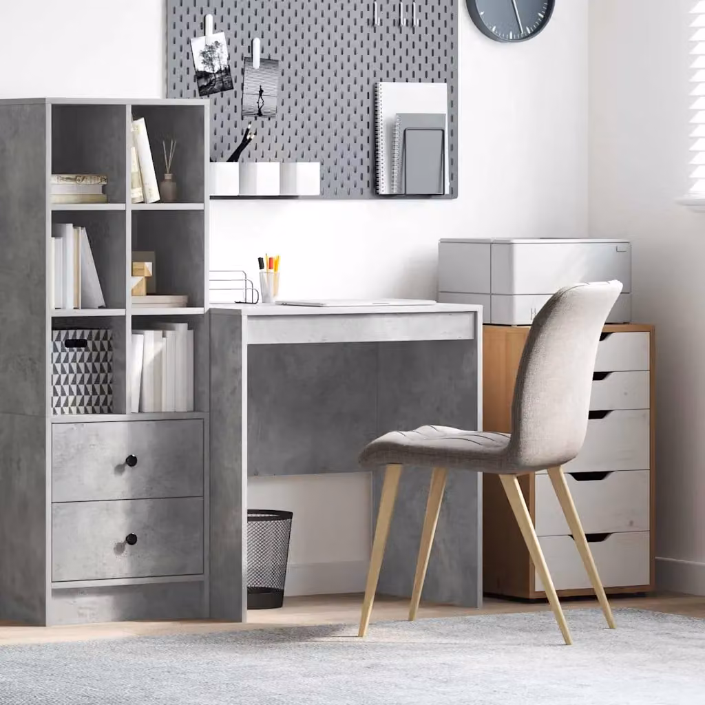 Scrivania minimalista vidaXL in MDF laminato grigio, L 70 cm x P 50 cm x H 76 cm