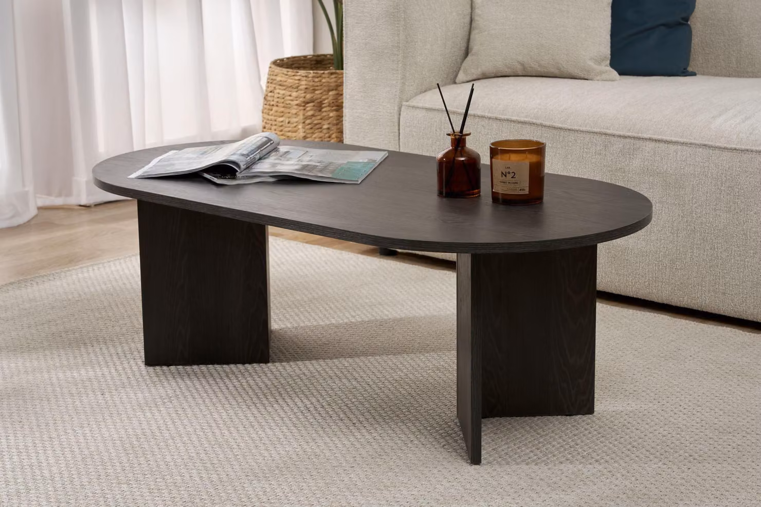 Skye Decor, Sable - Lumiere Black, tavolino, Lumiere Black, 100% melamina, 119 x 60 x 40 cm