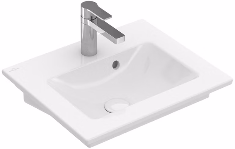 Villeroy&Boch Venticello lavabo 500x420mm 1L braccio HL con troppopieno Stone White C+, 412450RW