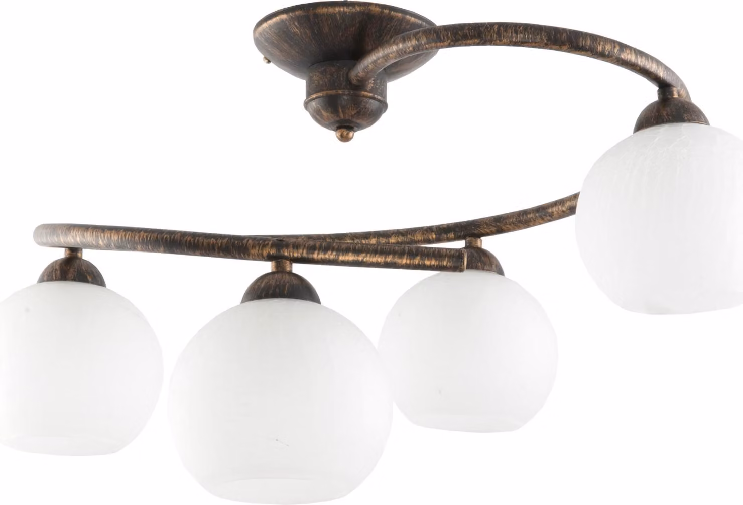 Lampada da soffitto nera oro antico paralume bianco IVAN NEGRO 9-541