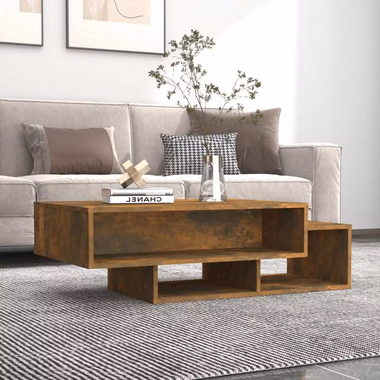 The Living Store tavolino in rovere fumé 105x55x32 cm materiale a base di legno