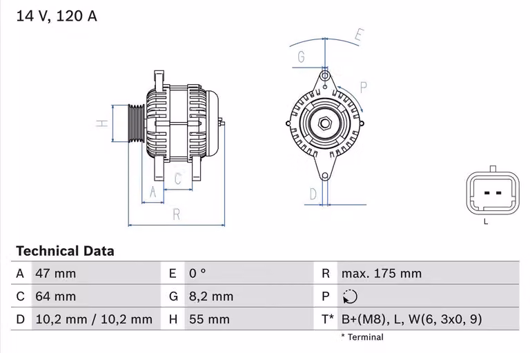 BOSCH 0 986 049 650 Alternatore x