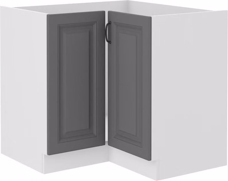Armadietto inferiore ad angolo SOPHIA - 90x90 cm, grigio / bianco