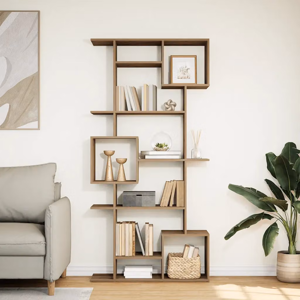 Libreria vidaXL in Legno Rovere Marrone per Soggiorno L: 92 cm, P: 29 cm, H: 188 cm – 1