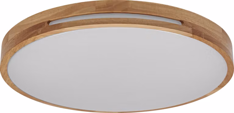 OSRAM ORBIS Woodburry Lampada da parete/soffitto a LED con decoro in legno, 16W, 1000lm, 3000K, diametro 300mm, 830 friendly warm white, protezione IP20, viti di montaggio e tasselli inclusi