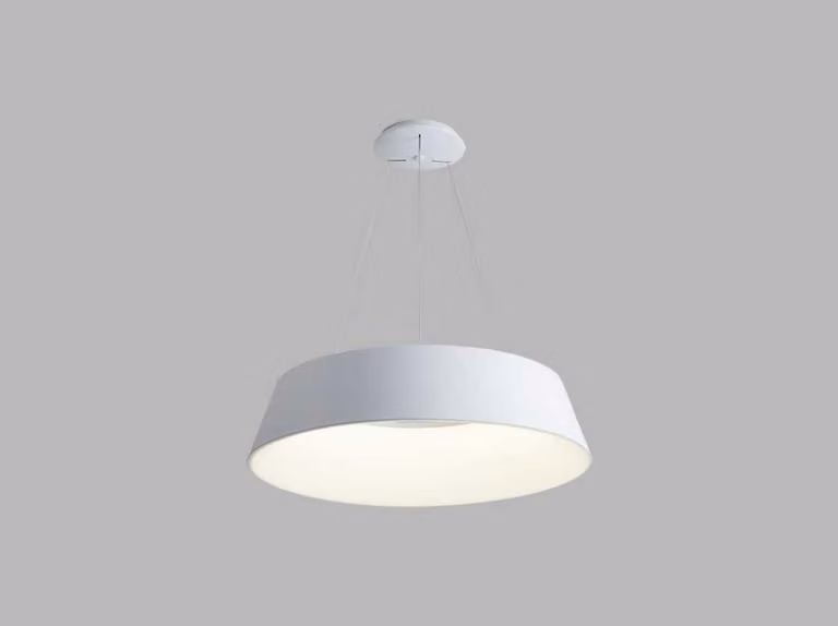 Apparecchio a sospensione rotondo KATY, Variante: Ø 600 x 170 x 2500 mm, 60 W, 3400 lm, bianco