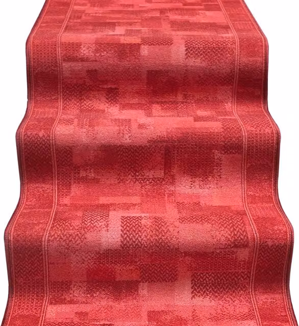 Passatoia per scale e corridoio EMMEVI bordeaux, tappeto antiscivolo e lavabile in polipropilene, L: 67 cm x P: 900 cm – 1