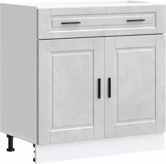 Armadio da cucina moderno 80 x 46 x 81,5 cm grande spazio di archiviazione pratico in legno ingegnerizzato grigio cemento 02_0050286