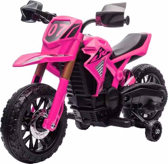 Moto cross elettrica per bambini 105 x 57 x 62 cm autonomia 1h rotelle d'addestramento moderno contemporaneo in plastica rosa 21_0000601