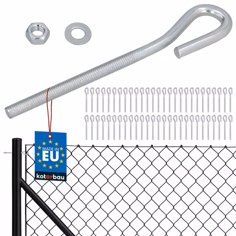 KOTARBAU® 50 Pezzi Tendifilo per Recinzione M8 Tenditore Filo Tendicavo per Filo Acciaio Tendifilo Chiuso Gancio a Vite con Dado e Rondella Argento