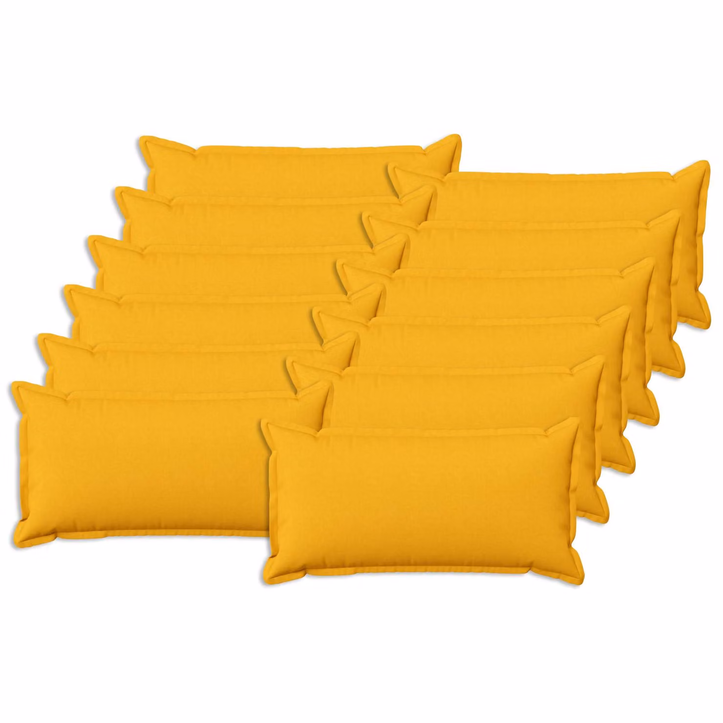 Set di 12 cuscini vidaXL HOUTEN in poliestere, colore giallo, forma rettangolare, L/P/H: 80 x 40 x 40 cm