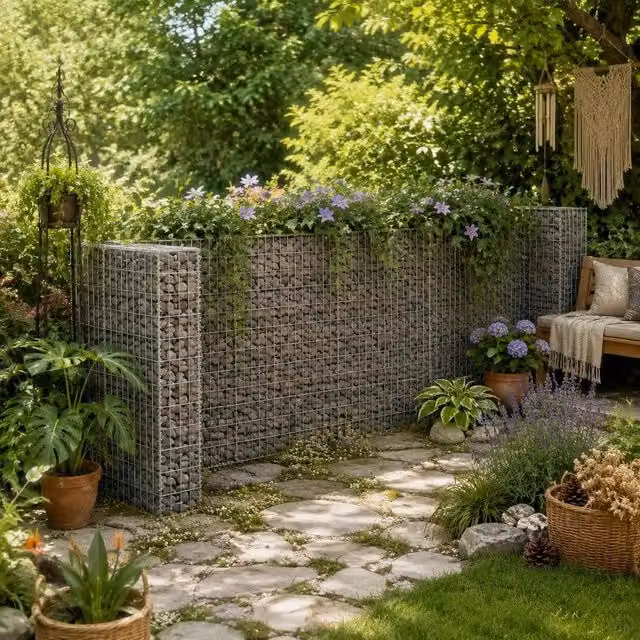 Gabion Wall For Garbage Cans, Galvanized Steel, 320x100x120 Cm