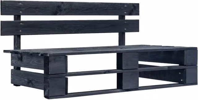 Divano da giardino centrale vidaXL in legno di pino nero con stile rustico