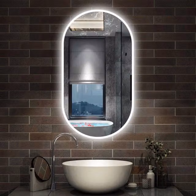 Specchio rettangolare AICA ITALY con luce LED dimmerabile, funzione antiappannamento e comando touch, L: 60 cm, H: 80 cm