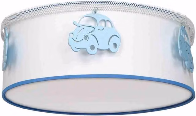 Plafoniera per camerette Milagro MLP8285 a tema automobile, colore bianco e blu, diametro: 40 cm