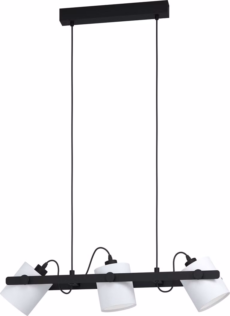 Eglo 43426 HORNWOOD 1 E27 tripla lampada a sospensione 780x195mm Nero Bianco