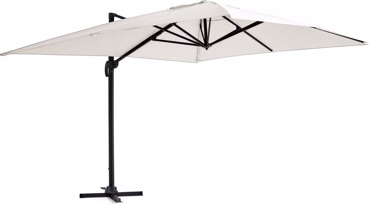Ombrellone sporgente 3x4m in alluminio ecru - Oviala Caserta