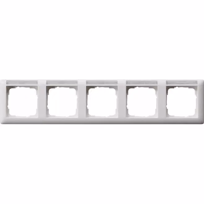 Gira 109527 Cornice di copertura a 5 moduli BSF orizzontale Standard 55 Bianco puro opaco