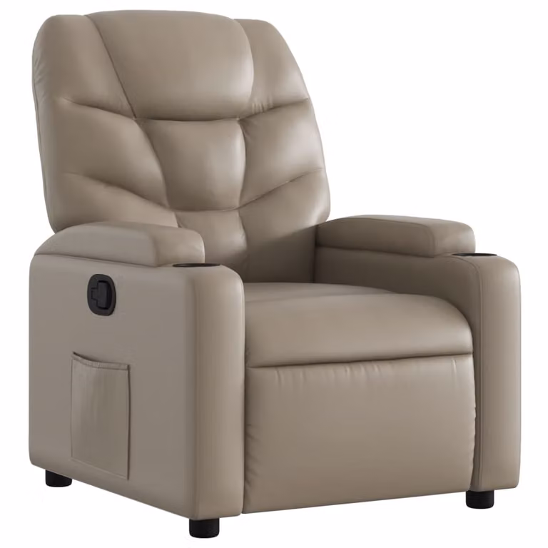 Poltrona Reclinabile Cappuccino in Pelle finta