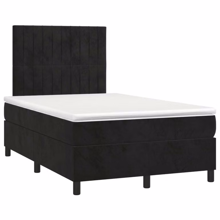 Maison Exclusive - Letto boxspring con materasso e LED nero 120x190 cm velluto