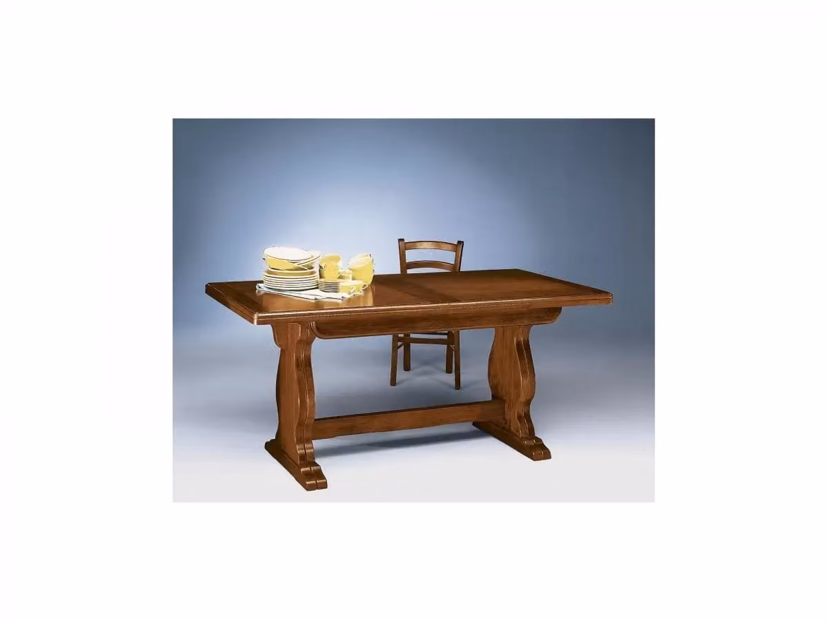Tavolo da pranzo rettangolare allungabile in legno stile rustico marrone Mobili 2G L/P/H: 160 x 85 x 78 cm – 2