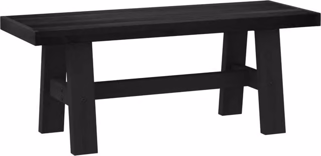 Panchina da pranzo Noain in legno di pino nero L: 120 cm, P: 41 cm, H: 45 cm
