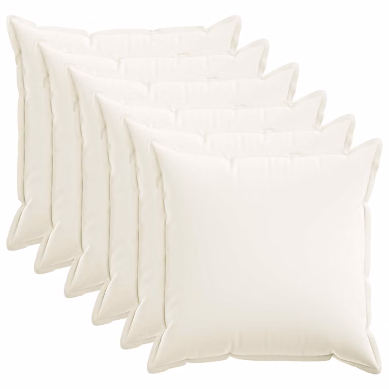 Set di 6 federe vidaXL HOUTEN bianche, forma quadrata, L/P: 60 x 60 cm