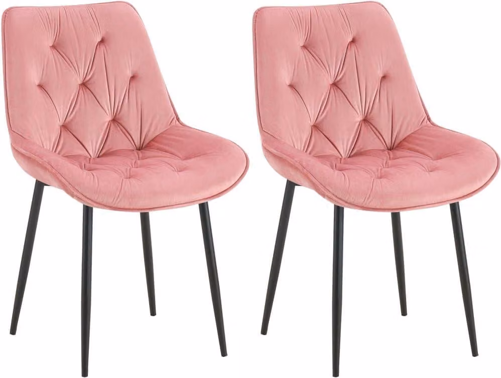 set di 2 sedie da pranzo Velvet - Sedie da cucina - Elevato comfort di seduta | Colore: Rose