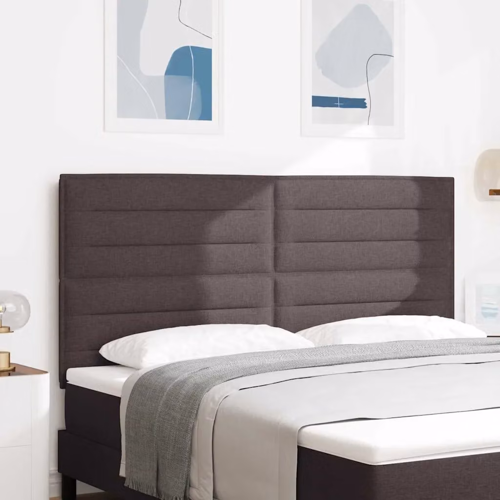 Testiera per letto con illuminazione LED vidaXL in tessuto marrone scuro, Larghezza: 180 cm