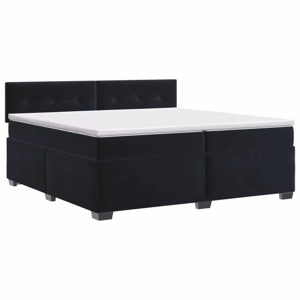 Letto box spring con materasso ibrido vidaXL in velluto nero L/P/H: 200 x 200 x 46 cm – 2