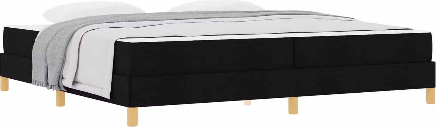 Letto a molle con materasso Nero 200 x 200 cm Tessuto