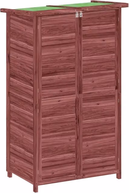 Rimessa da Giardino Moka 83x57x140 cm in Legno Massello di Pino CFW4218328