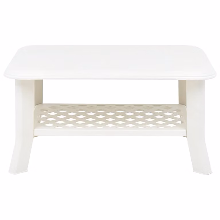 Tavolino da Salotto Bianco 90x60x46 cm in Plastica