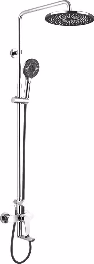 Miscelatore per vasca Mereo Eve con piatto doccia rotondo, nero - CBE60101SFE